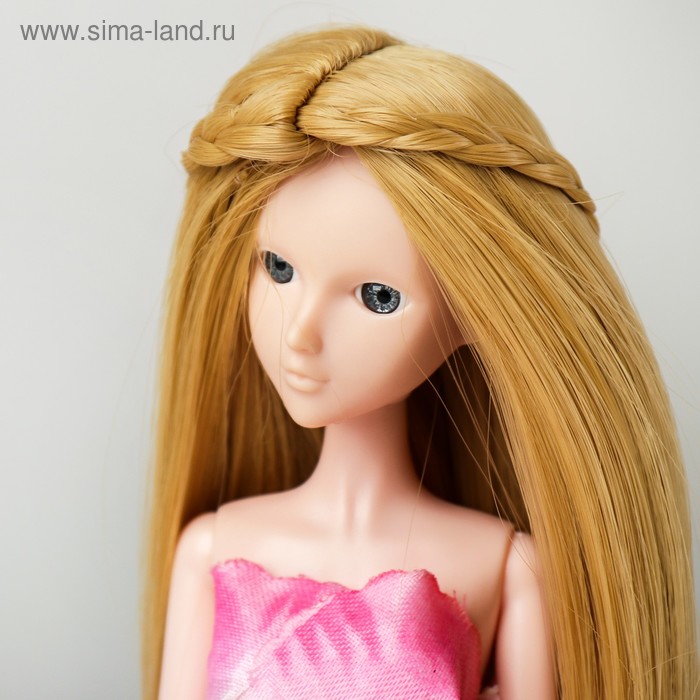 Волосы для кукол «Прямые с косичками» размер маленький, цвет 86 - Фото 1