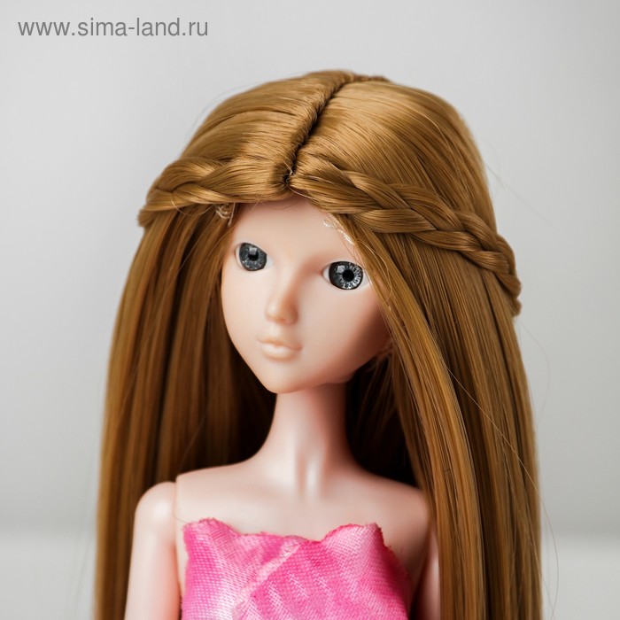 Волосы для кукол «Прямые с косичками» размер маленький, цвет 24 - Фото 1