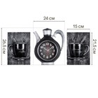 Часы настенные интерьерные для кухни "Сангино", бесшумные, 26.5 х 24 см, черное серебро, АА - Фото 4