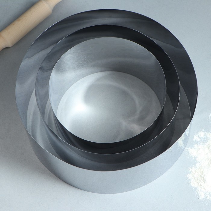 Набор форм для выпечки и выкладки «Круг», d=20/25/30 см, h=14 см, 3 шт.