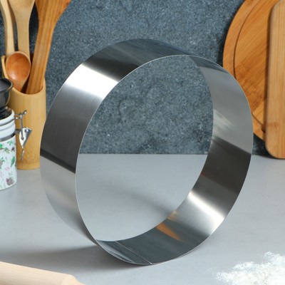 Форма для выпечки и выкладки «Круг», h=8,5 см, d=24 см, нержавеющая сталь