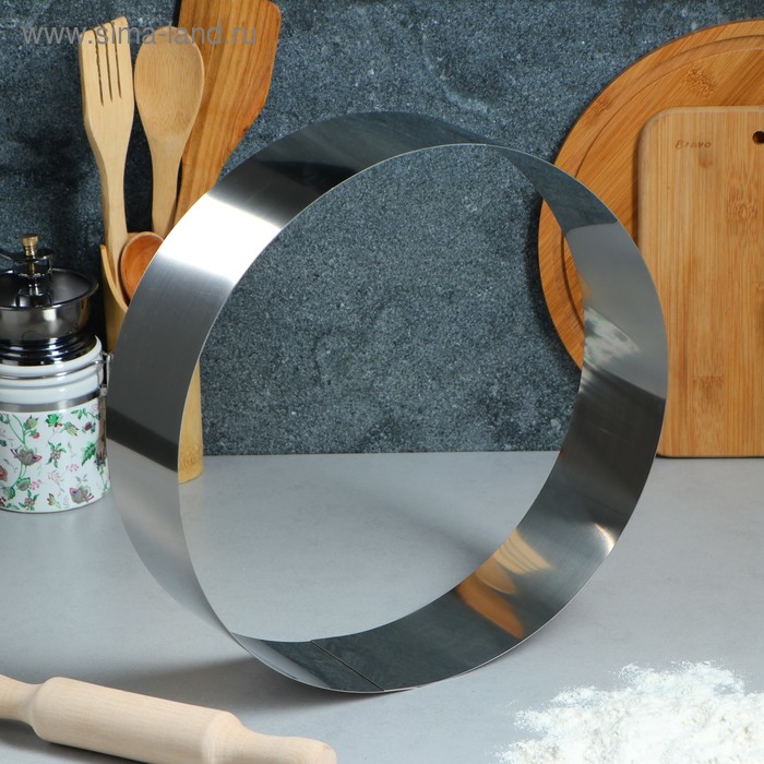 Форма для выпечки и выкладки TAS-PROM «Круг», h=8.5 см, d=30 см, нержавеющая сталь - Фото 1