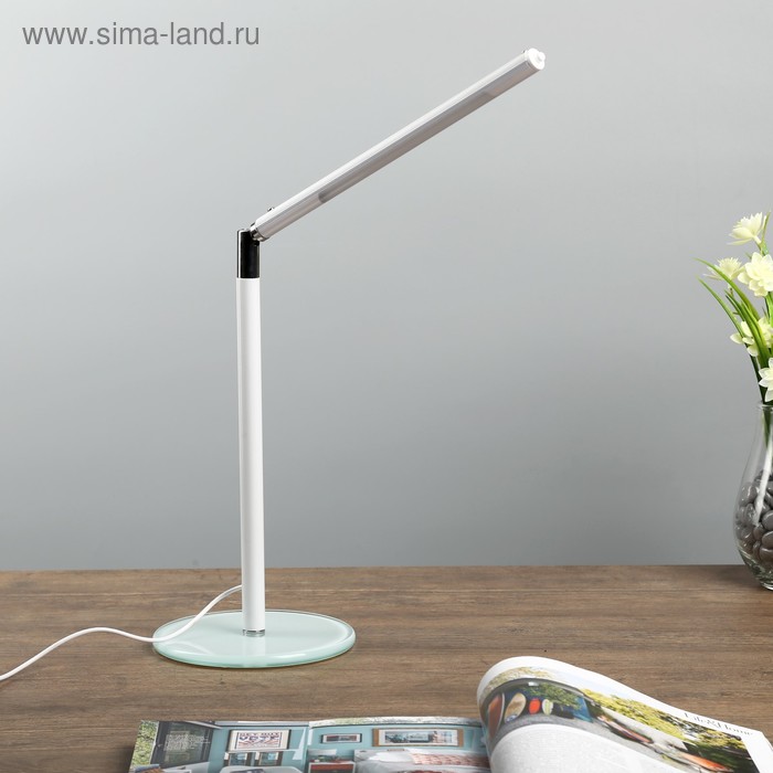 Лампа настольная RISALUX «Крокус», светодиодная, 6 Вт, белая, 34×14×38 см