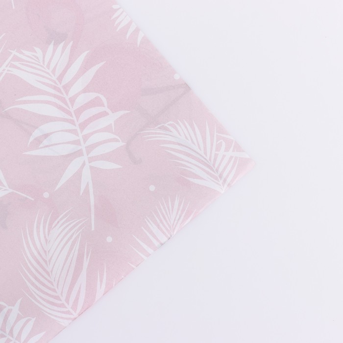 Бумага упаковочная глянцевая двухсторонняя «Фламинго», 70 х 100 см - фото 1908489363