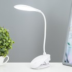Лампа настольная сенсор на прищепке  "Нуова" 3 режима LED 9Вт USB белый 12,5х7х45,5см RISALUX  44250 - Фото 2