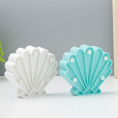 Фигурка светящаяся RISALUX «Ракушка», LED-ночник, батарейки 2×ААА, 10×3×9.2 см, МИКС