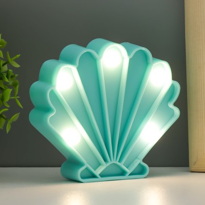 Фигурка светящаяся RISALUX «Ракушка», LED-ночник, батарейки 2×ААА, 10×3×9.2 см, МИКС