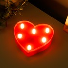 Ночник "Сердце малое" 6 LED батарейки 3xAG13 красный 10х3х10 см RISALUX - Фото 3
