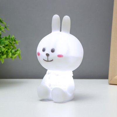 Фигурка светящаяся RISALUX «Зайчик», LED-ночник, RGB, батарейки 3×LR44, 8×7.5×15 см, МИКС