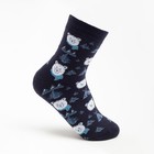 Носки женские махровые «Мишки», цвет тёмно-синий, размер 23-25 - фото 4801143