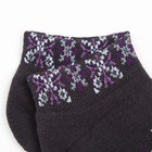 Носки женские укороченные махровые «Снежинки» цвет тёмно-серый, размер 23-25 - Фото 3