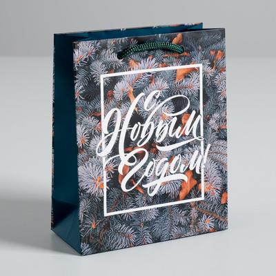 Пакет подарочный новогодний ламинированный «Новогодняя пора», S 5.5 х 12 х 15 см