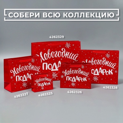 Пакет подарочный «Новогодний подарок», ML 23×27×11.5 см