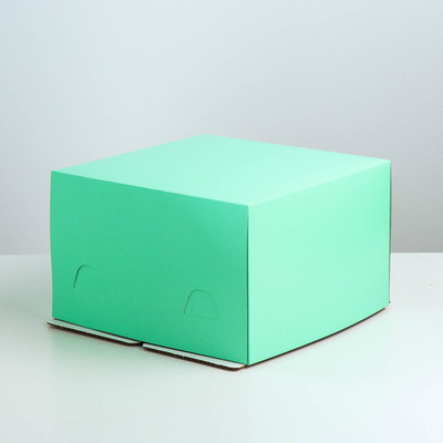 Кондитерская упаковка, зелёный, 30 х 30 х 19 см