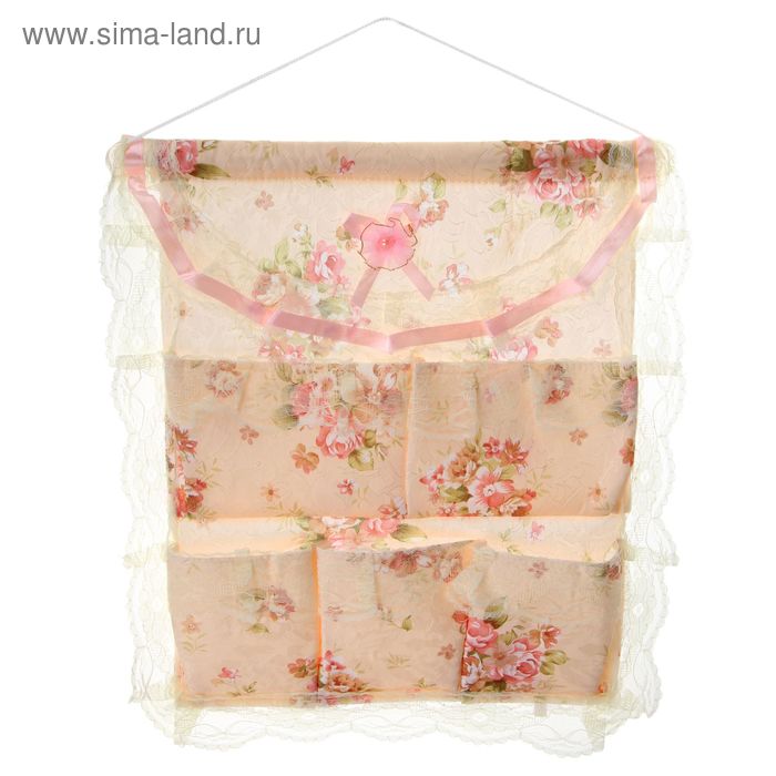 Органайзер подвесной с карманами «Кружева», 5 отделений, цвет МИКС - Фото 1