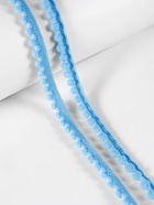 Тесьма декоративная с помпонами, 12±2 мм, 8±0.5 м, голубая - Фото 1