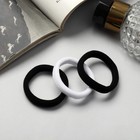 Резинки для волос «Трио», набор 3 шт., классика, 5.5 см, чёрно-белые - Фото 2