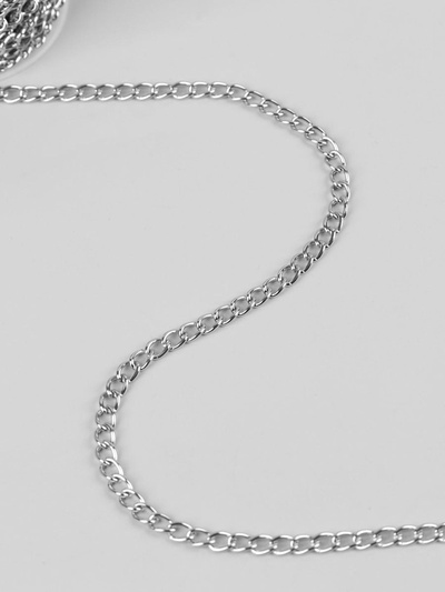 Цепочка для сумки, железная, 7×5 мм, 10±0.5 м, цвет серебряный