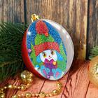 Новогодний шар, фреска "Зайчик с подарком" - Фото 1