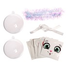 Ёлочный шар - персонаж своими руками на новый год «Зайка», набор для творчества - Фото 3