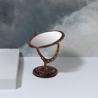 Зеркало настольное «Овал», двустороннее, с увеличением, зеркальная поверхность 8.5×12.1 см, цвет чёрный/медный - Фото 4