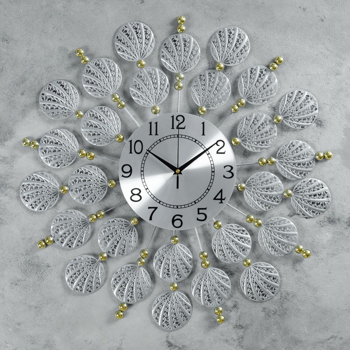 Часы настенные, серия: Ажур, "Ракушки", d-59 см, циферблат 22 см - фото 1879741