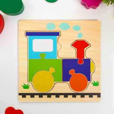 Игрушка развивающая пазл «Поезд» 0,3×15×15 см