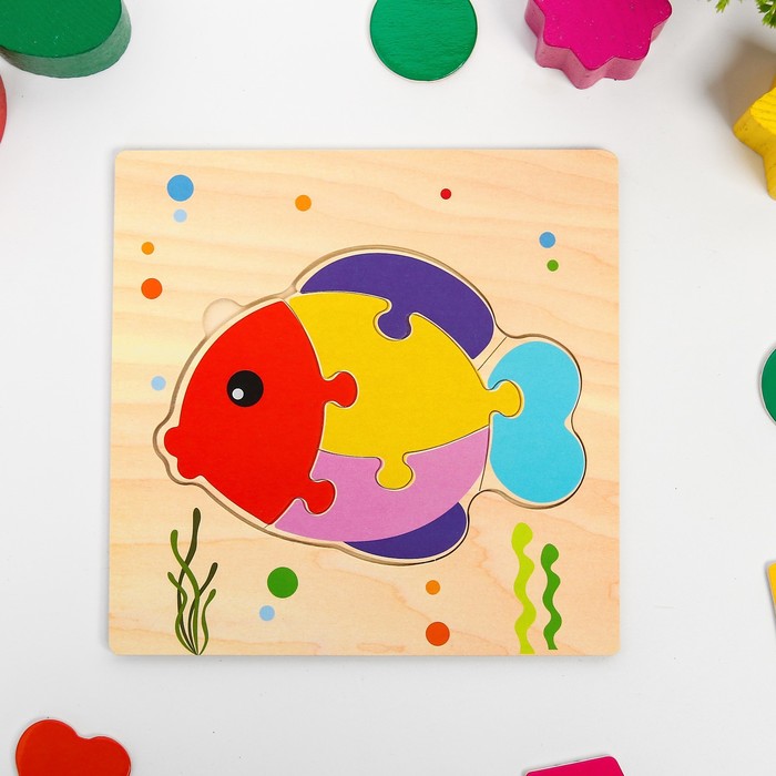 Игрушка развивающая пазл «Рыбка» 0,3×15×15 см - фото 1907032021