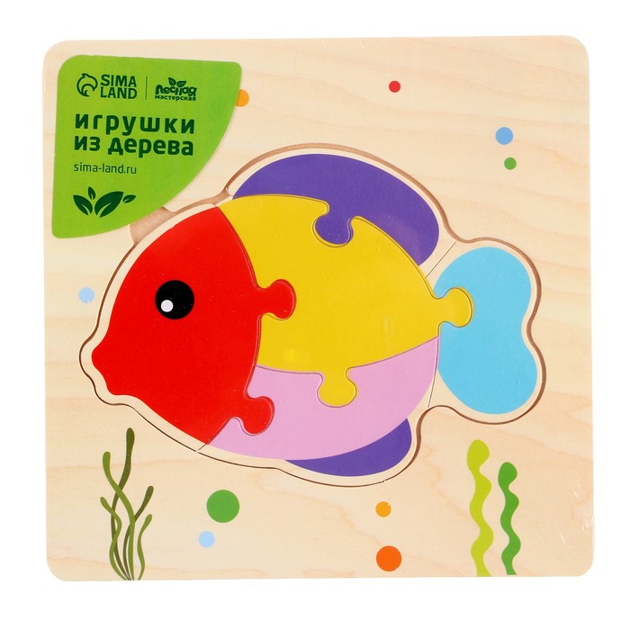 Игрушка развивающая пазл «Рыбка» 0,3×15×15 см - фото 1907032024