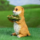 Садовая фигура "Суслик с листом" с поилкой 26х17х19см - Фото 2