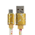 Кабель Luazon, microUSB - USB, 2.4 A, 1 м, оплётка экокожа, разноцветный - Фото 4