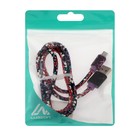 Кабель Luazon, microUSB - USB, 2.4 A, 1 м, оплётка экокожа, разноцветный - Фото 8