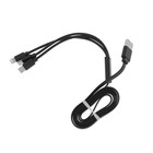 Кабель 3 в 1 LuazON, microUSB/Type-C/Lightning - USB, 2 А, 1 м, плоский, чёрный - Фото 2