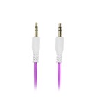Кабель аудио AUX Luazon, Jack 3.5 мм(m)-Jack 3.5 мм(m), прозрачная оплетка, 1 м, фиолетовый - Фото 2