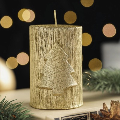 Свеча новогодняя "Ёлка" 5.5х8 см, золотая