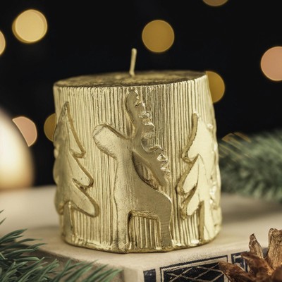 Свеча новогодняя «Новый год» 6.5×7, золотая