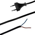 Шнур сетевой с вилкой, 1.5 м, ШВВП 2×0.5 мм², чёрный - Фото 1