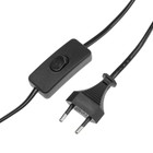 Шнур сетевой с выключателем для бра, 1,5 м, ШВВП 2 х 0.5 мм2, черный - Фото 4