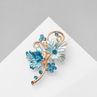 Брошь «Цветы» незабудки, цвет голубой в золоте - Фото 1