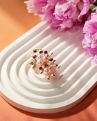 Брошь «Жемчужная ветвь», с росой, бело-фиолетовая в розовом золоте - Фото 4