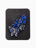 Брошь "Бабочки" синеглазки, цвет синий в серебре - фото 809169195