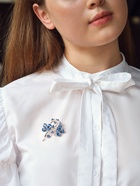 Брошь «Цветок» трилистник, цвет голубой в серебре - Фото 4