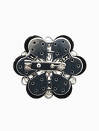Брошь «Цветок» астры, чёрная в серебре - Фото 3