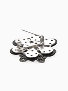 Брошь «Цветок» астры, чёрная в серебре - Фото 4