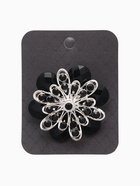 Брошь «Цветок» астры, чёрная в серебре - Фото 5