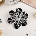 Брошь «Цветок» астры, чёрная в серебре - Фото 6