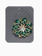 Брошь «Цветок» хризантемы, зелёная в золоте - Фото 4