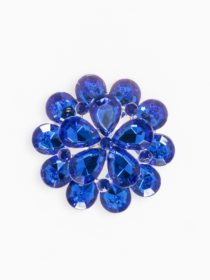 Брошь «Цветок» василёк, синяя в серебре - Фото 1