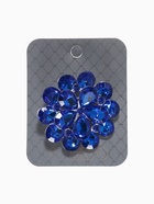 Брошь «Цветок» василёк, синяя в серебре - Фото 4