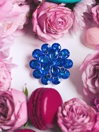 Брошь «Цветок» василёк, синяя в серебре - Фото 5